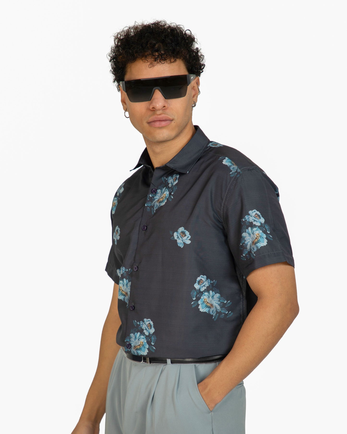 "Mystic Blue Rose Shirt"