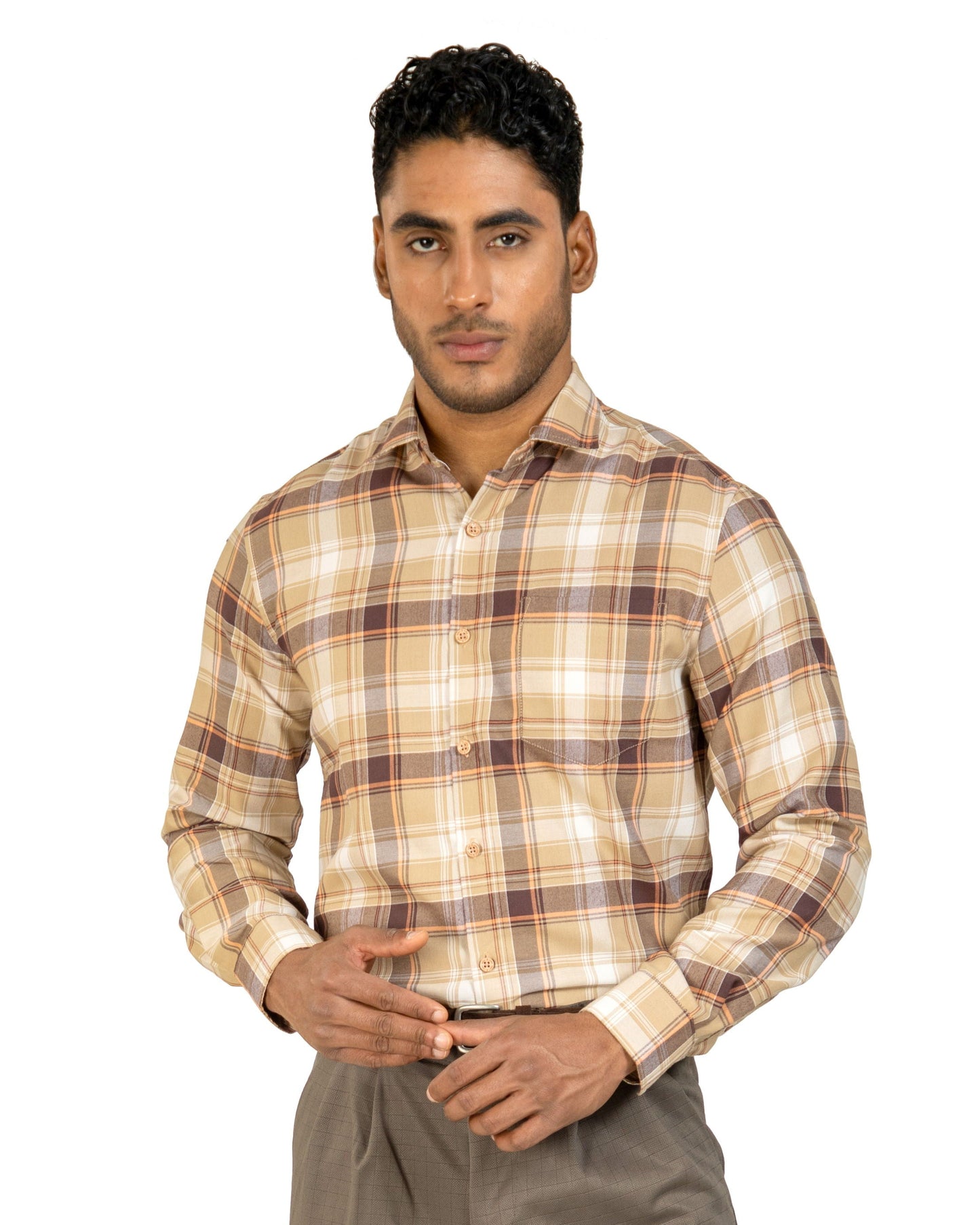"Brown Plaid Shirt"