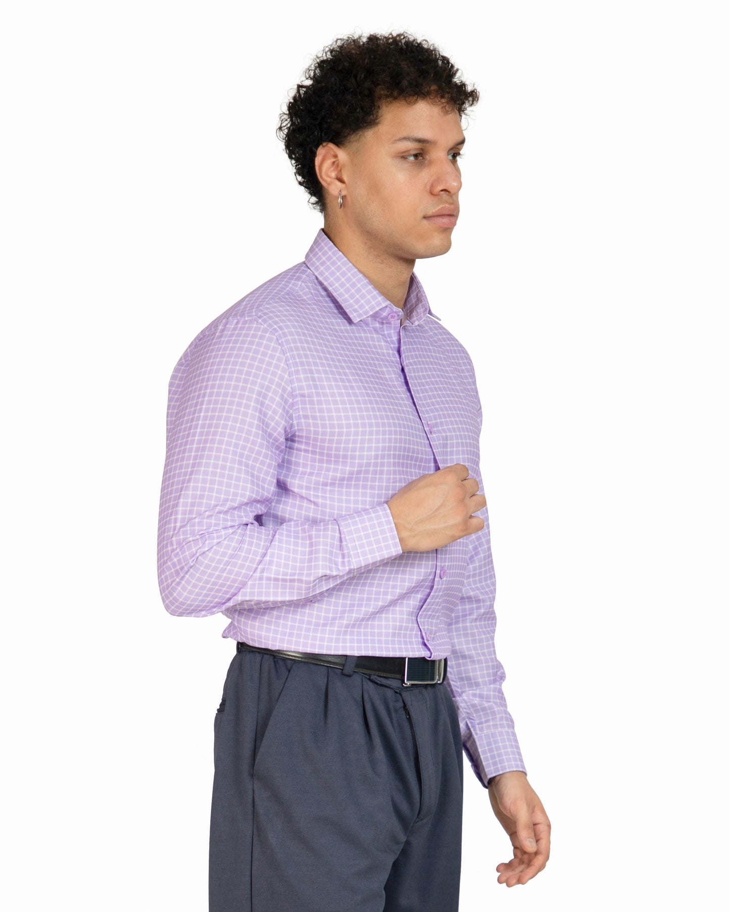 "Lilac Chequred shirt"