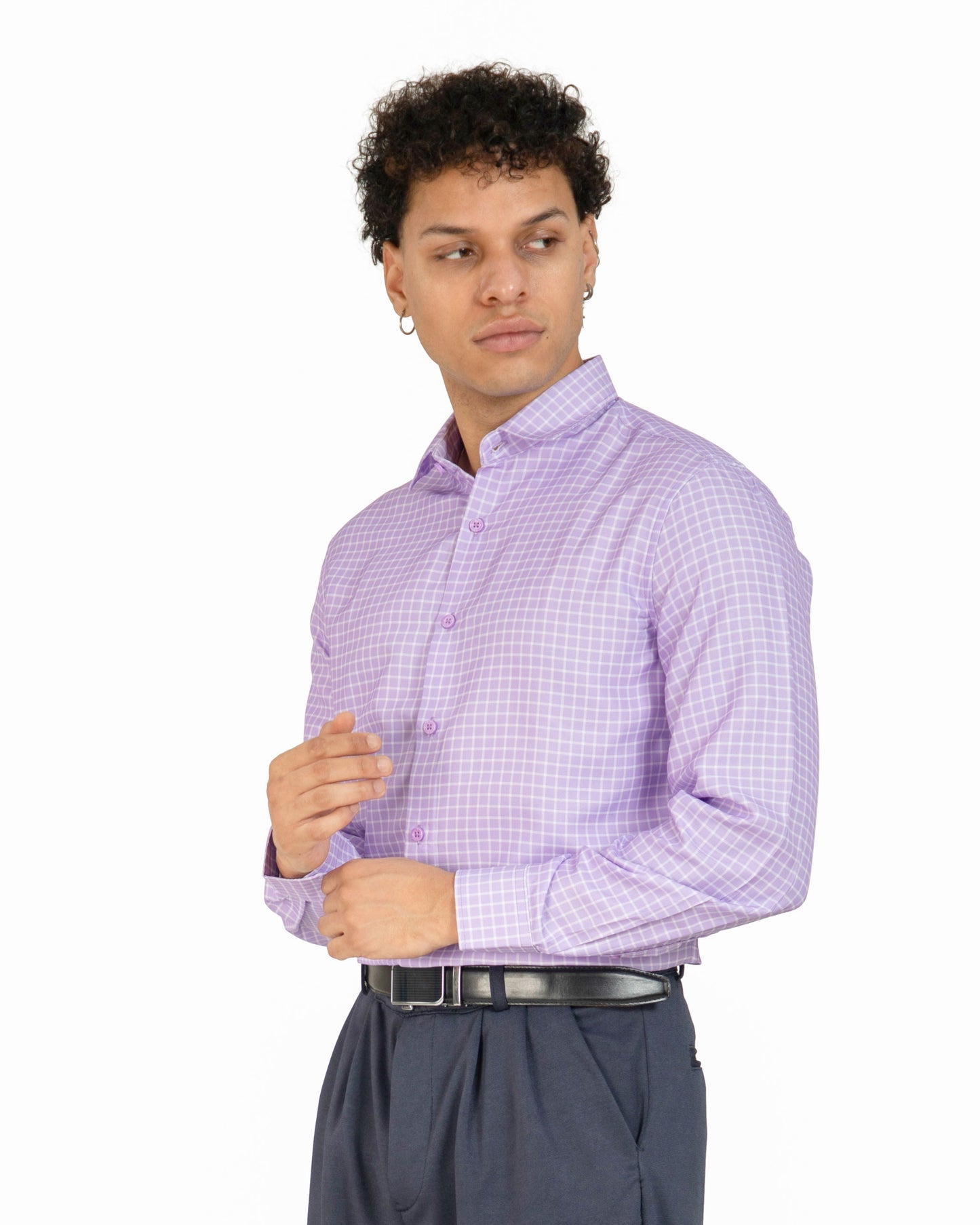 "Lilac Chequred shirt"