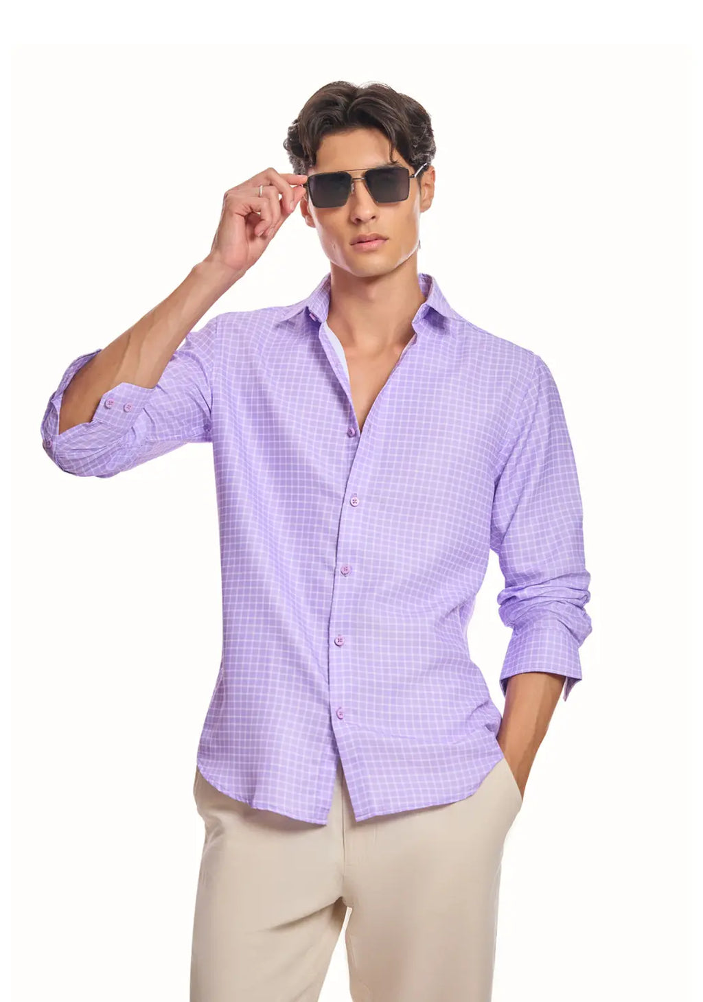 Lilac Chequered shirt