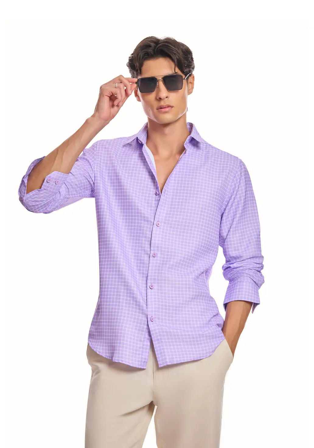 Lilac Chequered shirt