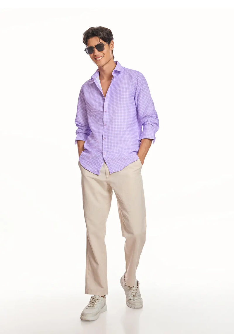 Lilac Chequered shirt