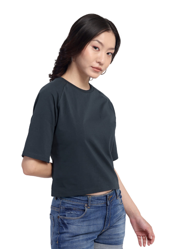 Slate Muse - Raglan Crop Top