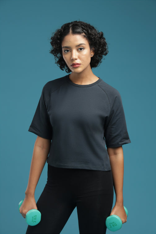 Slate Muse - Raglan Crop Top
