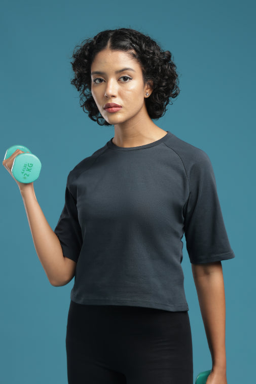 Slate Muse - Raglan Crop Top