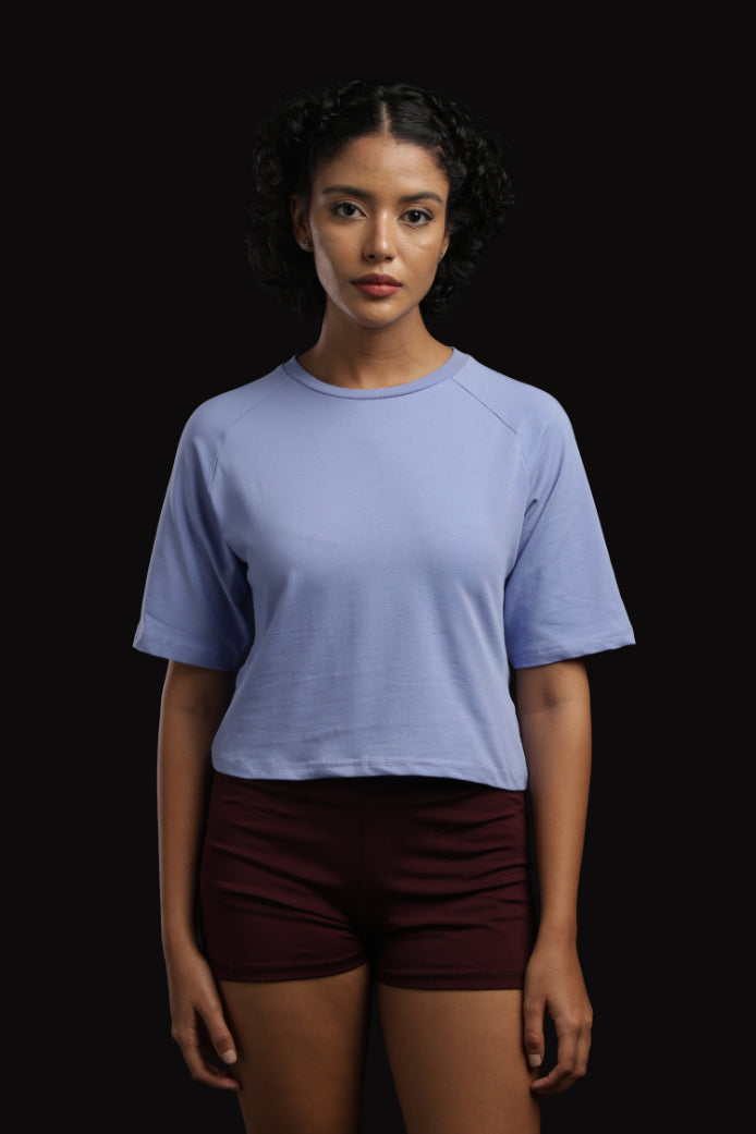Violet Drift-  Raglan Crop Top
