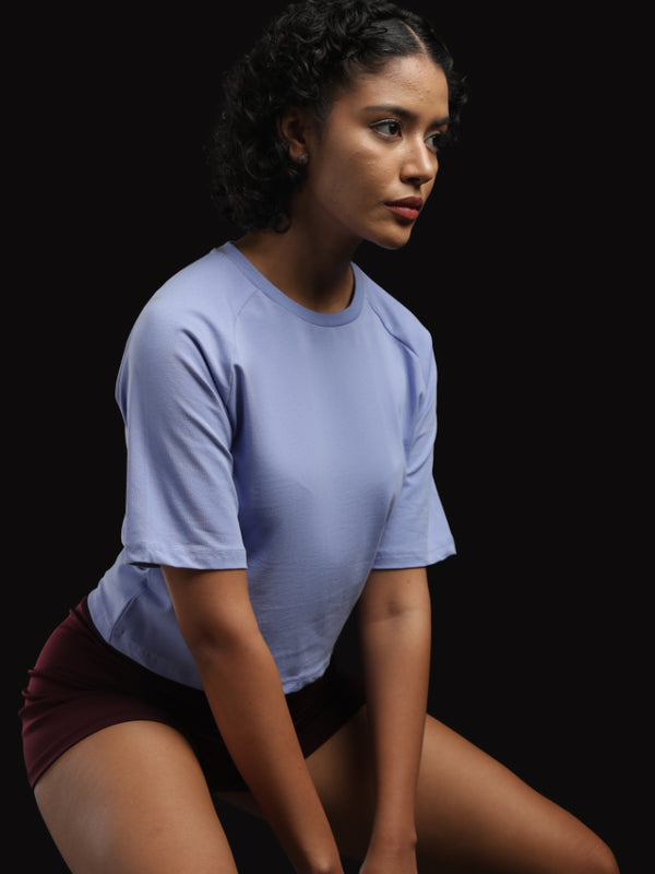 Violet Drift-  Raglan Crop Top