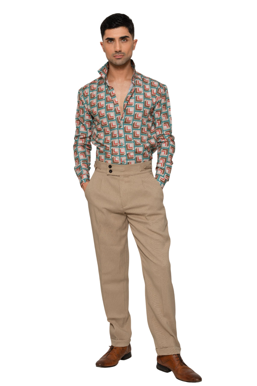 "Men Maze Box Party Wear Full Sleeve Shirt"