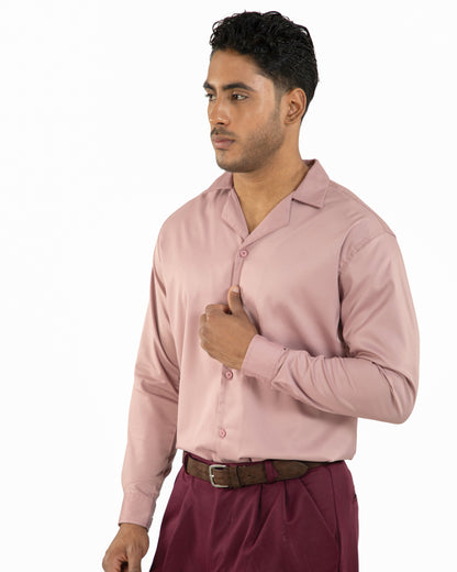 "Pink full sleeve korean shirt"
