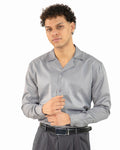"Men Grey Korean Full Sleeve Shirt"
