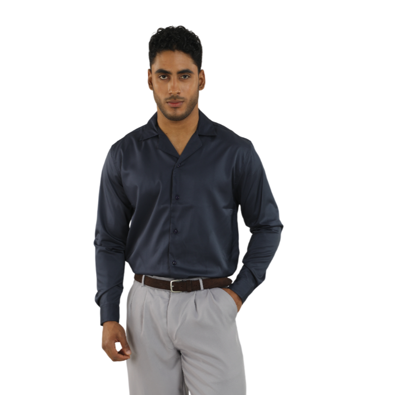 "Navy-Blue Korean Shirt"