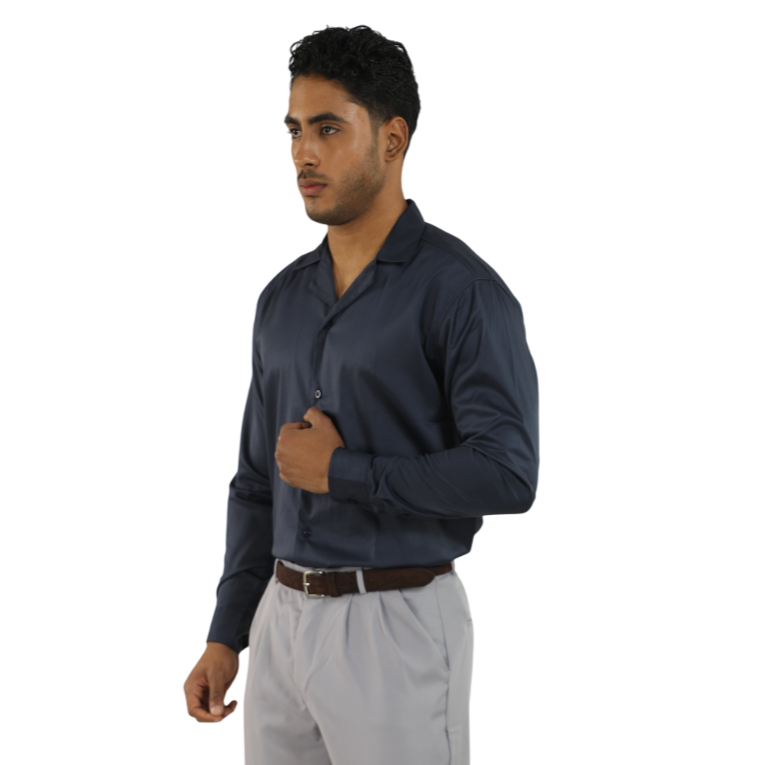 "Navy-Blue Korean Shirt"