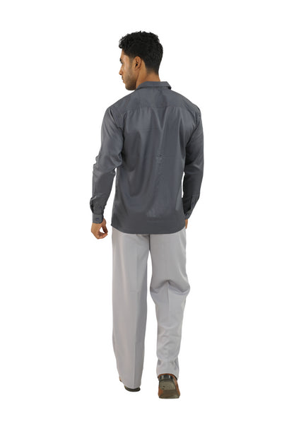 "Elephant Grey Korean Style Shirt"