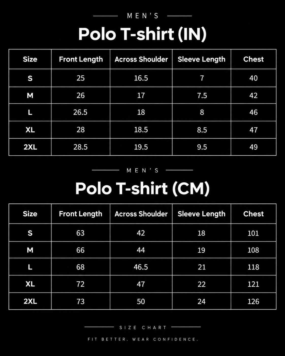 Size chart