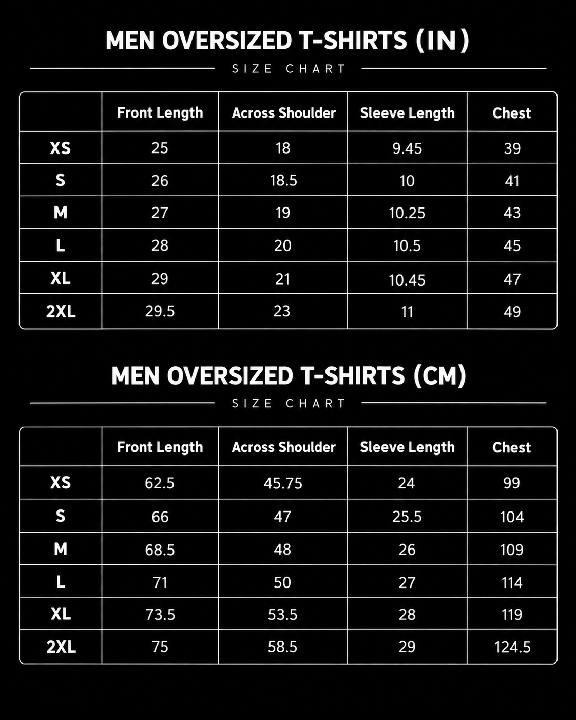 Size chart